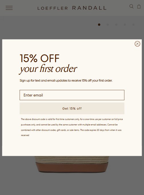 Loeffler Randall — Shipping & Returns accordion directly below ATC
